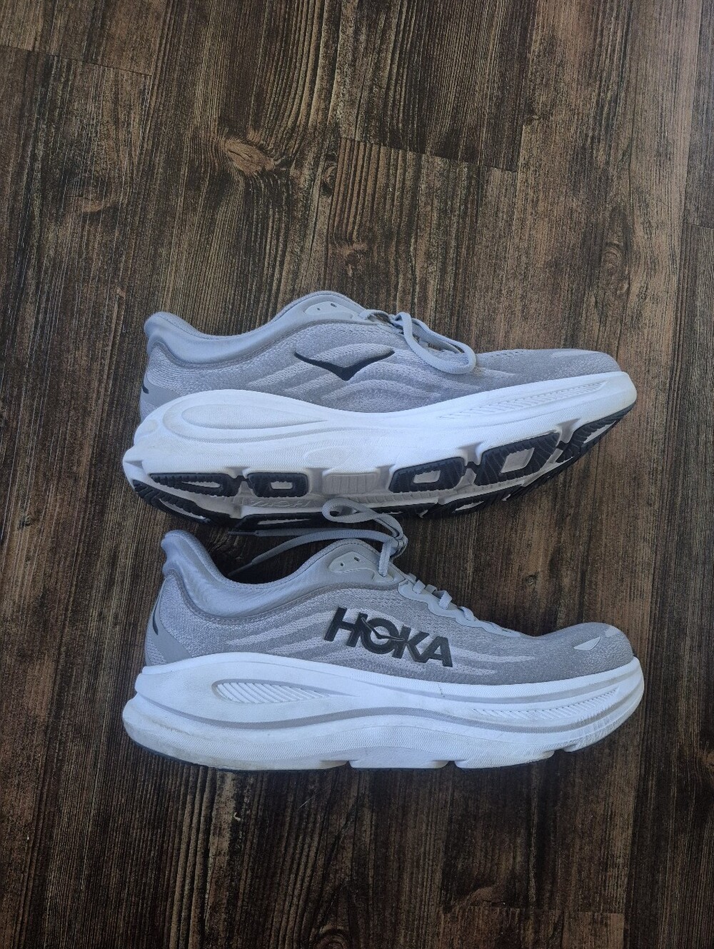 Hoka Mens Bondi 9 Galactic Grey Size 15 2E Wide Running Shoes